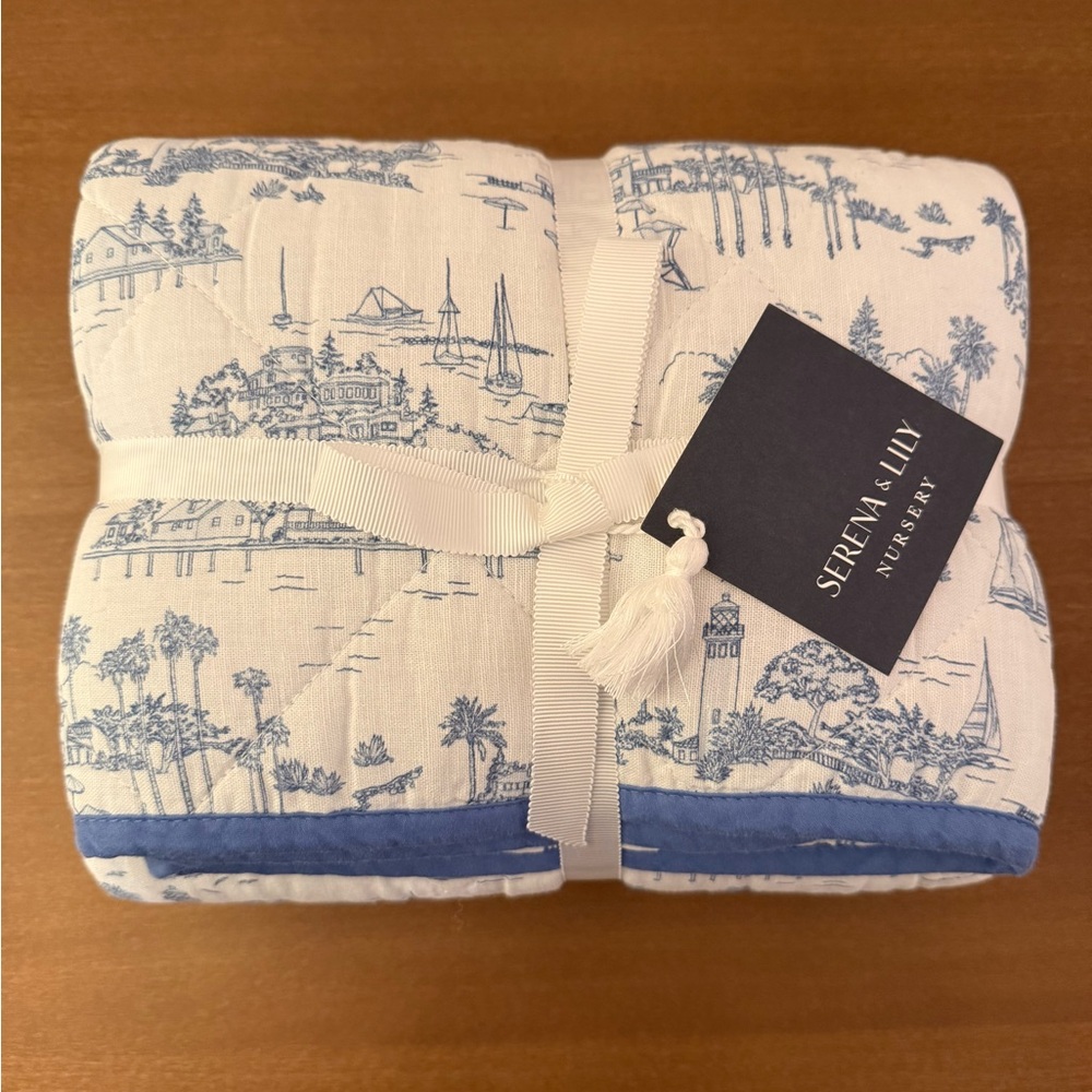 Serena & Lily Seahaven Blue and White Baby Quilt
